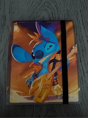Stitch Lorcana Card Binder with cards.